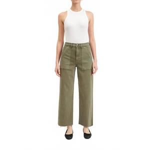 NEW DAZE pleaser patch pocket ankle wide leg pant in jade